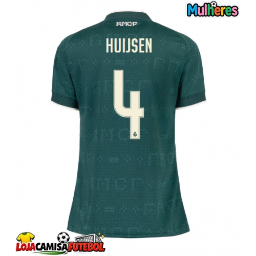 Camisa de Futebol Real Madrid Dean Huijsen #4 Equipamento Secundário Mulheres 2026-27 Manga Curta